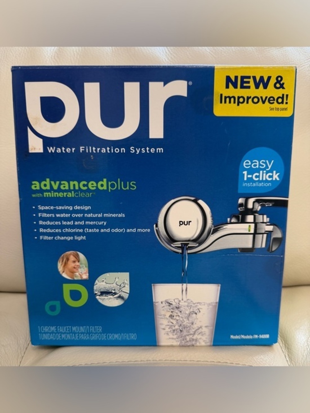 PUR Advanced Plus Faucet Mount Water Filtration System Chrome FM-9400B